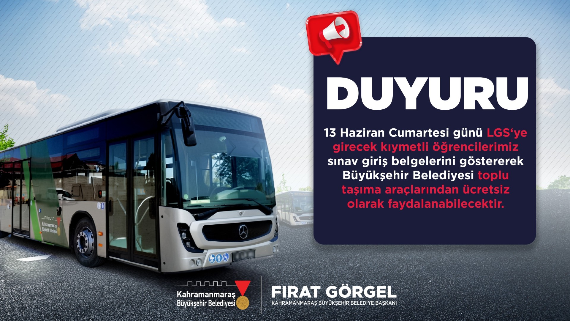 Büyükşehir’den LGS Günü Öğrenci ve Velilere Tam Destek