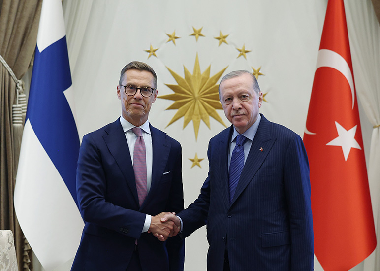 Erdoğan, Finlandiya Cumhurbaşkanı Stubb'u  Kabul Etti