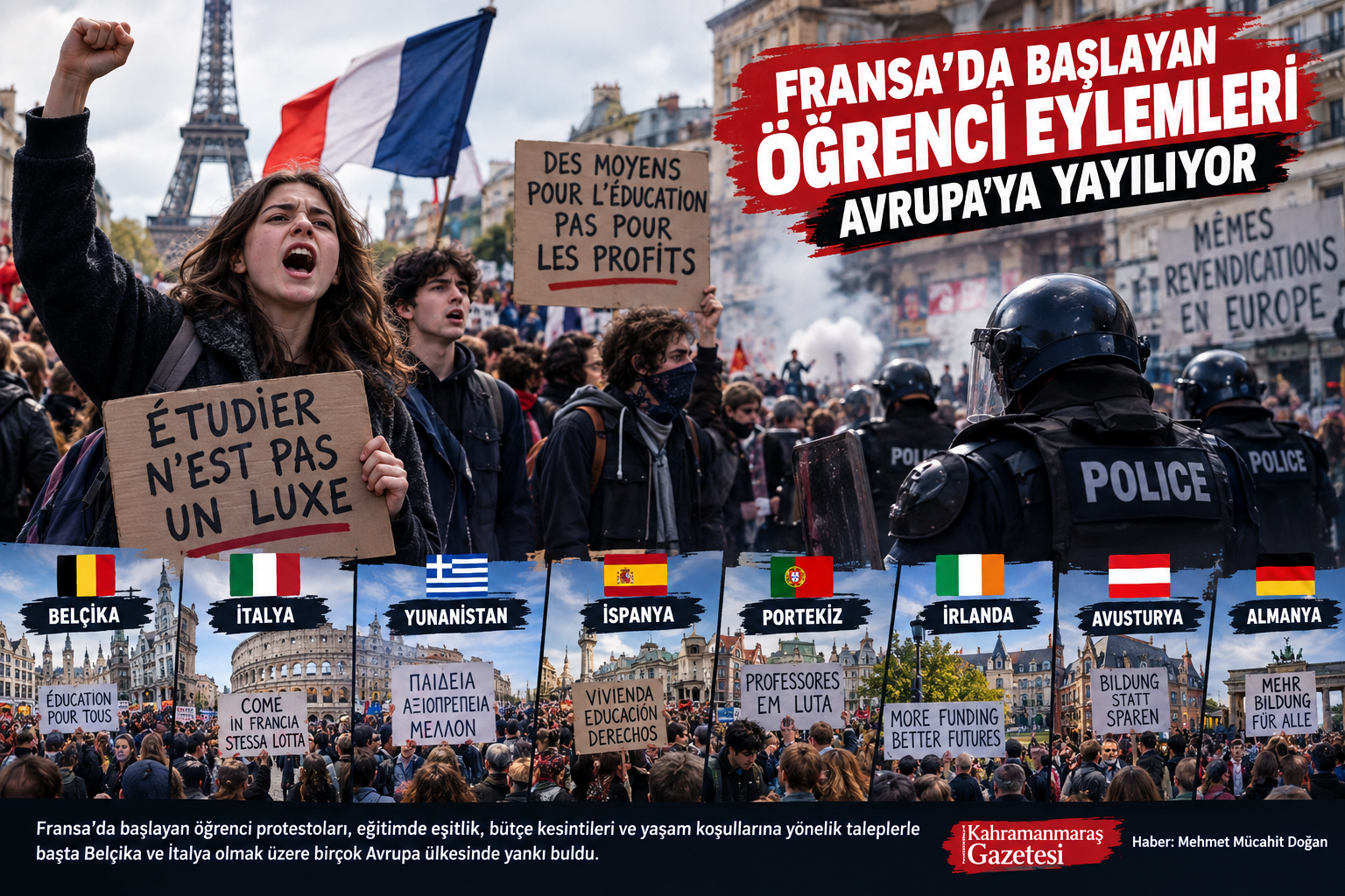 Fransa’daki Öğrenci Eylemleri Avrupa’ya Yayılıyor