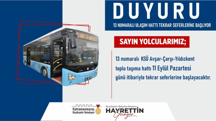 Yıldızkent - Avşar Kampüsü Toplu Taşıma Hattı Tekrar Seferlerine Başlıyor!