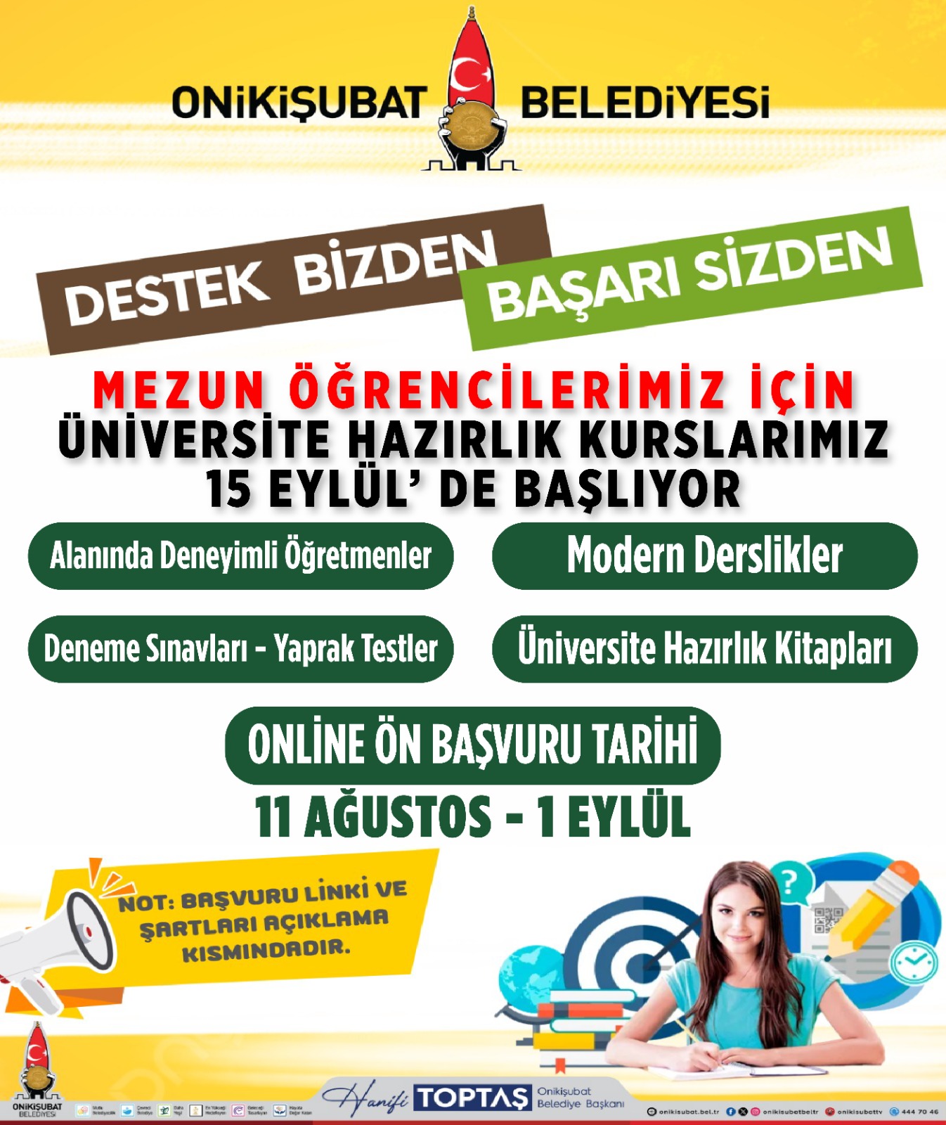 Onikişubat 'tan Eğitime Destek