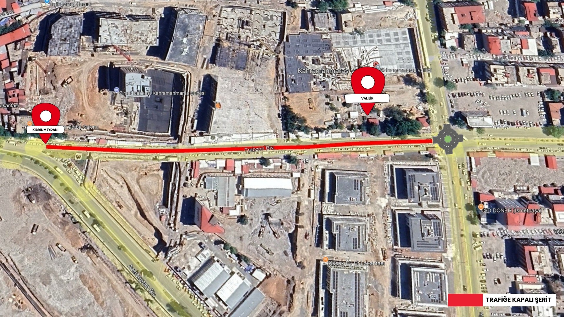 Sürücülerin Dikkatine! Trabzon Bulvarı’nda Geçici Trafik Düzenlemesi