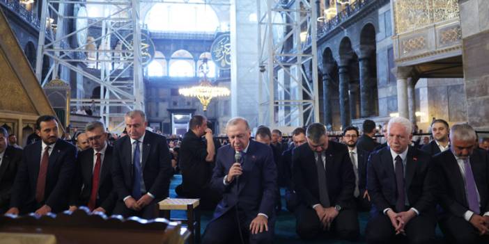 Cumhurbaşkanı Erdoğan, Cuma namazını Ayasofya-i Kebir Cami-i Şerifi'nde kıldı